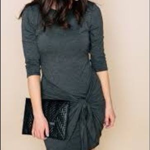 Charcoal Gray dress with wrap front